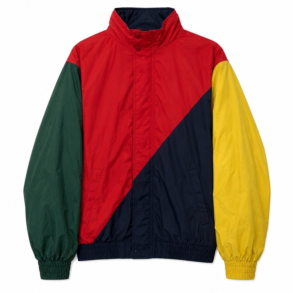 FOREVER 21 Jacket Mens Medium Colorblock  Sailing Gear Fleece Lined 90s Style